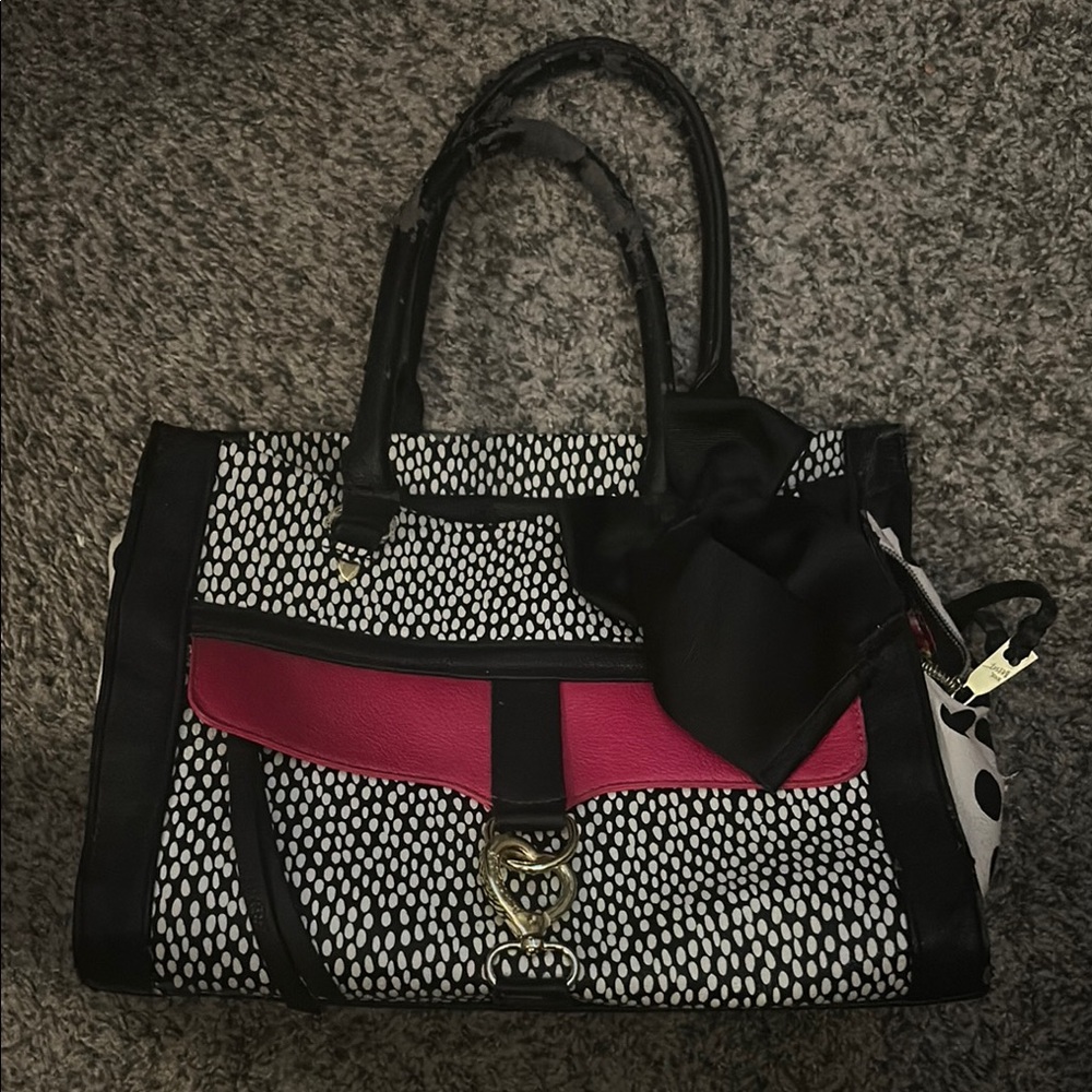 Stylish Black and Pink Women's Handbag